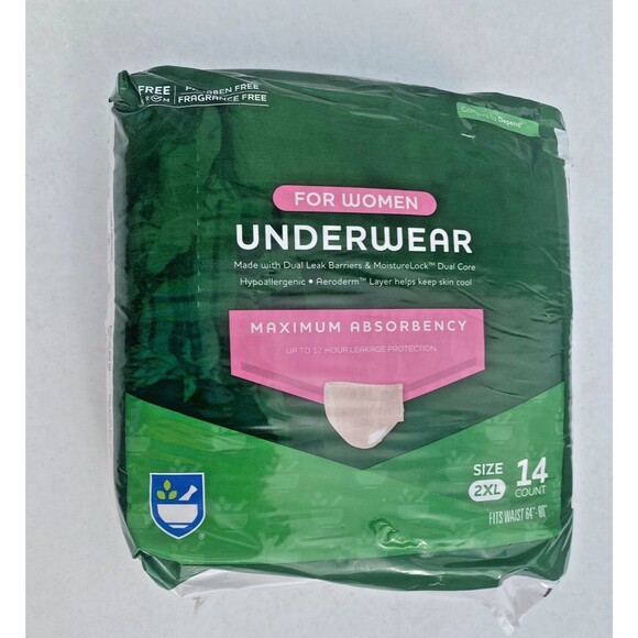 Women's Disposable Underwear Size 2XL Max Absorbency 14 Pack Rite Aid Brand -NEW - Picture 1 of 7